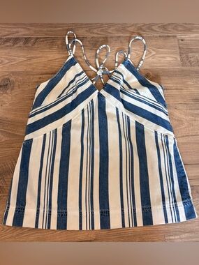 Universal Thread Striped Denim Halter Tank Top – Size Medium (NWOT)